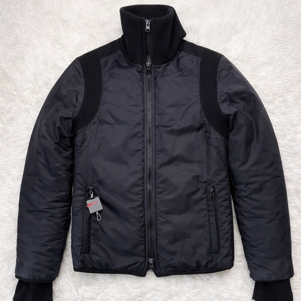 🎉HP🎉 PRADA Black Nylon Double Zip Jacket - Size 40/Small